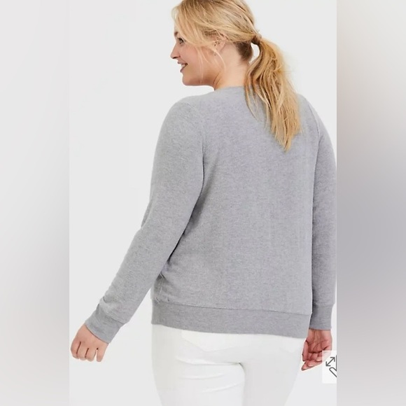 Torrid Pardon My Sarcasm Gray Hacci Sweatshirt SZ 0. - Picture 5 of 7